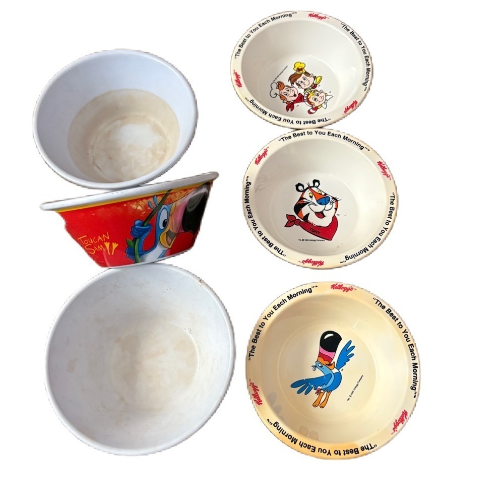 Vintage Kellogg's Character Bowl Bundle Fruit Loops Rice Krispies Frosted